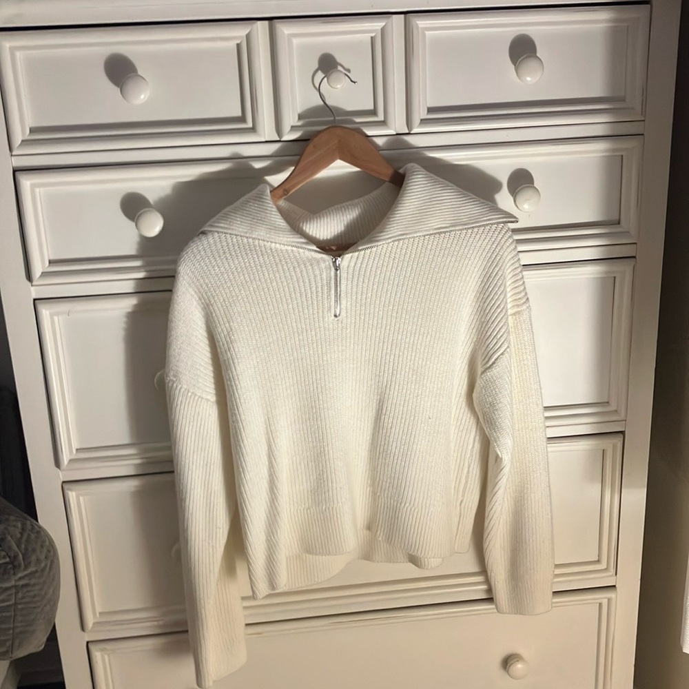 white sweater